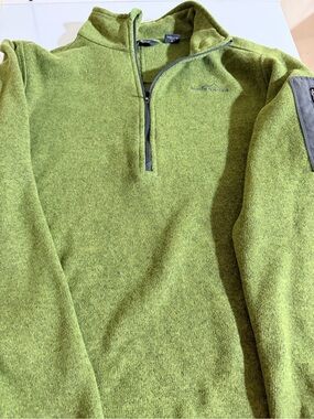 Eddie Bauer Lime Green Quarter-Zip Sweater